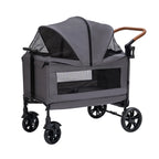 STLFAdjustable Four Wheel Outdoor Pet Stroller Large Capacity Aluminum Tube Dog Travel Carrier Durable Foldable Pet Walking Supp