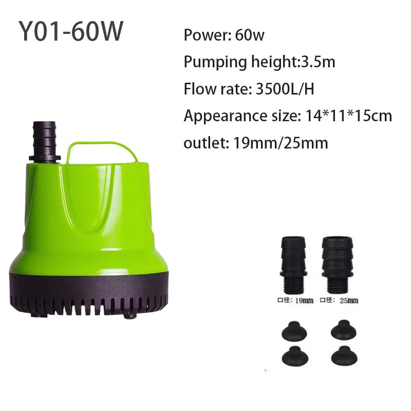 Submersible Water Pump for Aquarium, Pond & Hydroponics (Multi-Flow, Fountain Ready)