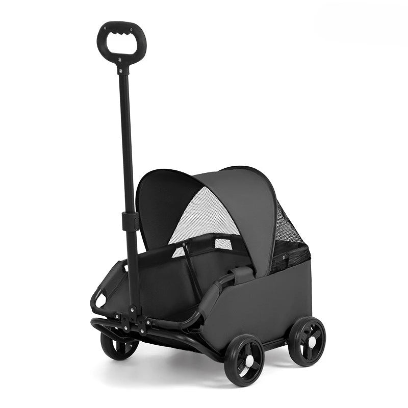 4 Wheels Pet Stroller With UV Protection Sun Canopy, Breathable Mesh Window, Retractable Adjustable Push Handle, Outdoor Walking Travel Carrier For Small Dogs Cats Puppies pet stroller
