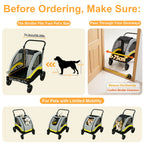 Premium Dog Stroller Pram 4 Wheel Foldable Cart Travel Walk Pet Jogger Wagon for Small Medium Large Dogs