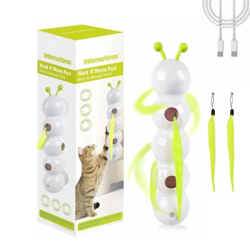Motion-Activated Caterpillar Cat Toy — Rechargeable Automatic Interactive Teaser for Bored Indoor Cats
