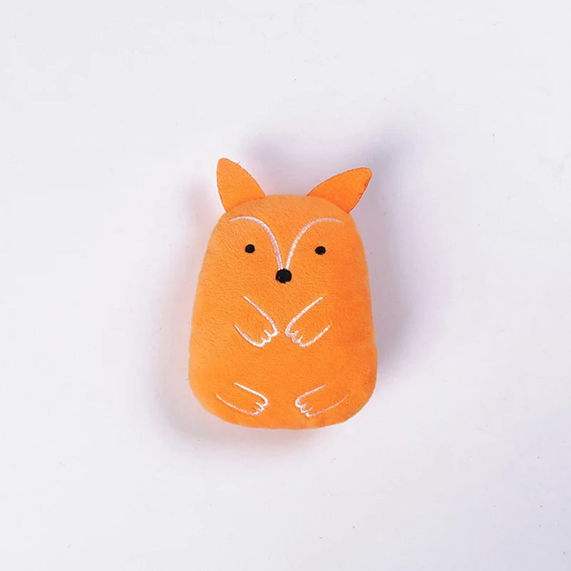Cartoon Animal Plush Cat Chew Toy — Bite-Resistant Self-Play Tooth Grinding Relief