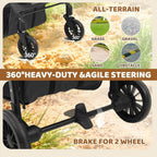 All-Terrain 4-Wheel Pet Stroller for 2 Small Dogs, Adjustable Handle, Canopy, Cup Holder, Black
