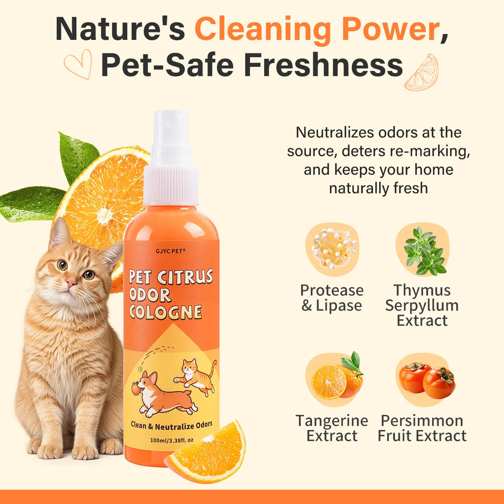 Citrus Enzymatic Pet Deodorizing Spray Urine Stain Odor Neutralizer Deep Cleaning Pet Safe Carpet Rug Upholstery Dogs & Cats