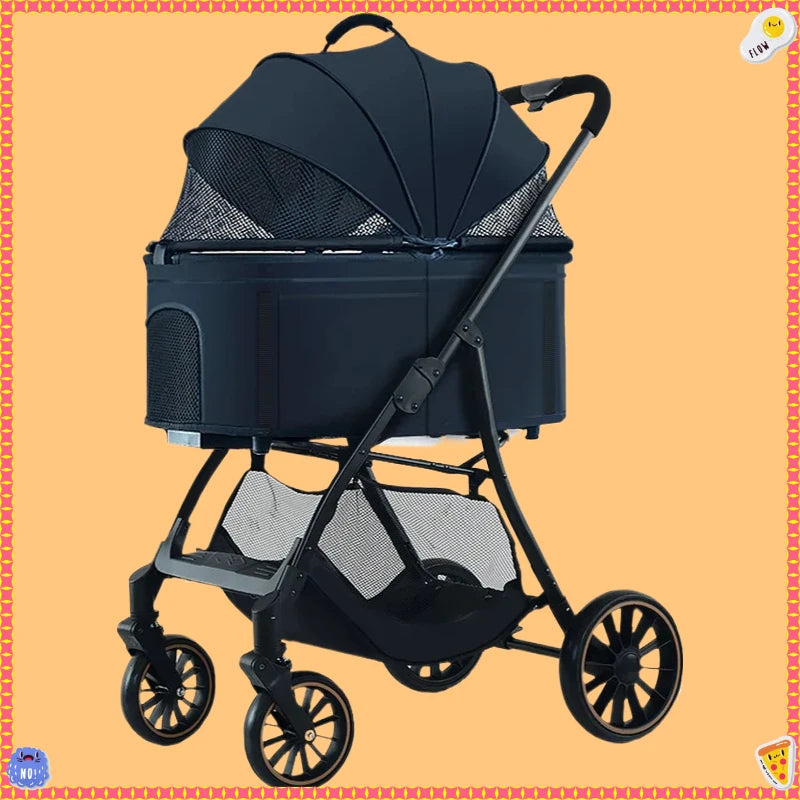 2026 Lightweight Pet Stroller for Dogs and Cats Detachable Foldable Small Cart Portable Walker for Pets Going Out Pet Trolley