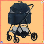 2026 Lightweight Pet Stroller for Dogs and Cats Detachable Foldable Small Cart Portable Walker for Pets Going Out Pet Trolley