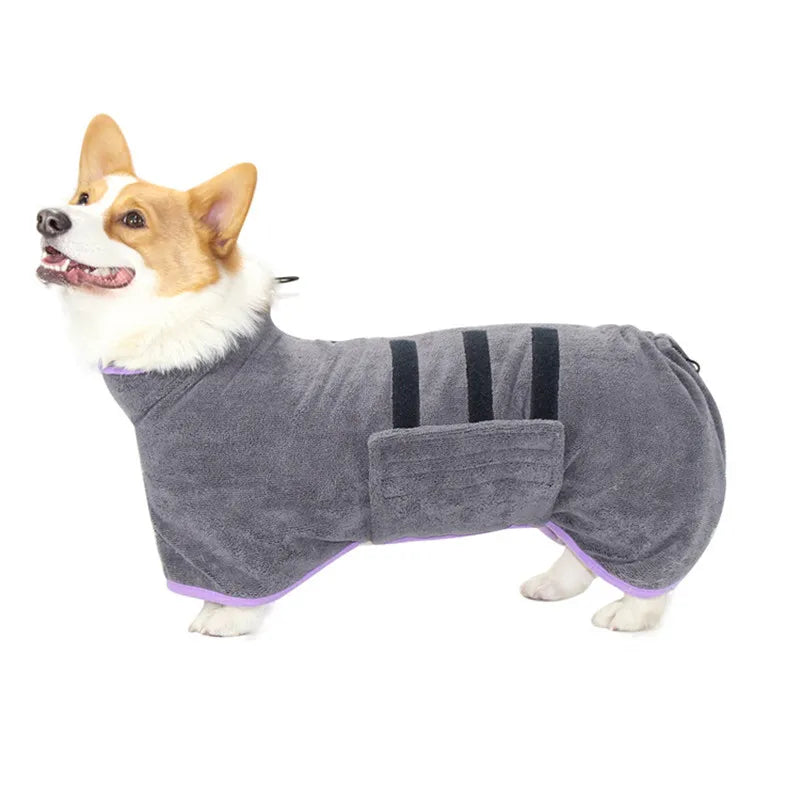 Dog Bathrobe 356g Microfiber Dog Drying Coat Super Absorbent Luxurious Soft Pet Bath Towel Adjustable Warm Dog Bathing Supplies