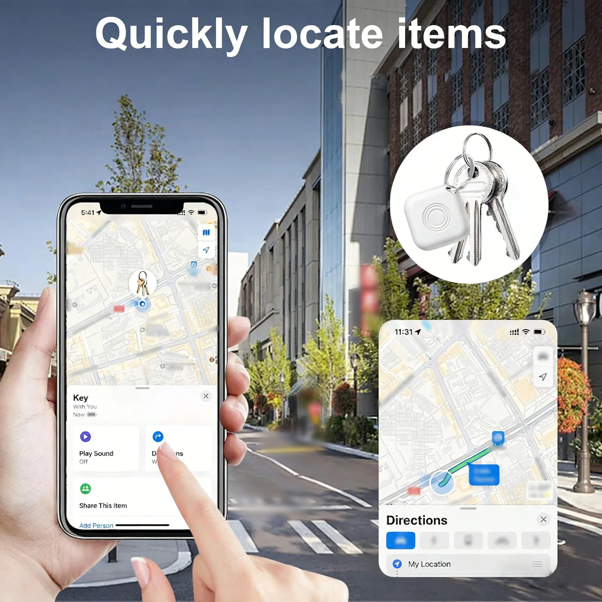 2-Pack Smart Tags for Apple Find My - Mini GPS Tracker for Pets, Keys & Luggage