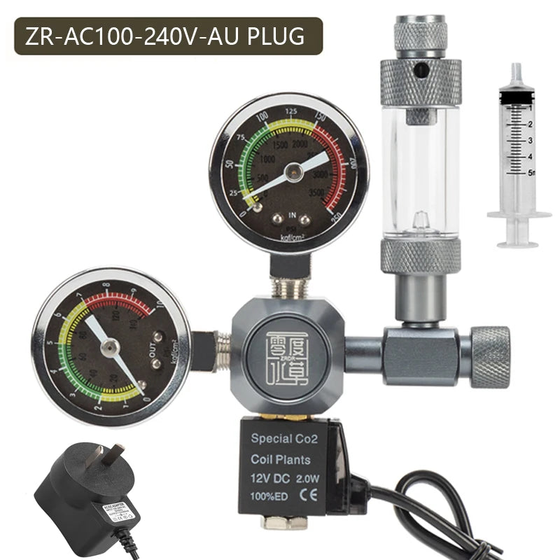 ZRDR Aquarium CO2 Regulator (Solenoid Valve, Bubble Counter, Planted Tank)