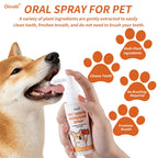 60ml Dog Dental Spray No Brushing Teeth Cleaning, Plaque Remover, Multi-Plant Formula, Pet Breath Freshener & Deodorant