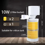 Silent 220V Submersible Aquarium Filter (Turtle & Fish Tank, Bio Sponge, Wave Maker)