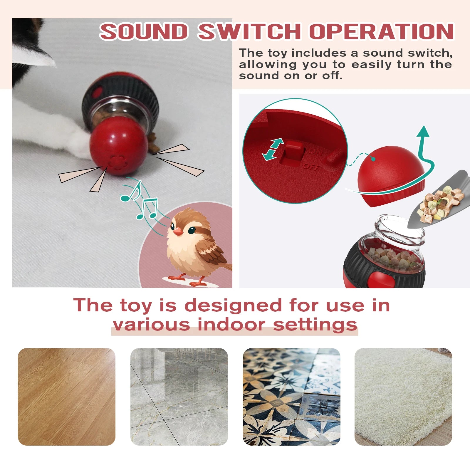 Upgraded Cat Training Leaky Ball with Chirping Bird — Interactive Slow Feeder Intelligence Toy 2025