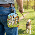Dog Training Snack Bag with Hook Buckle (Cartoon Print, Waterproof)