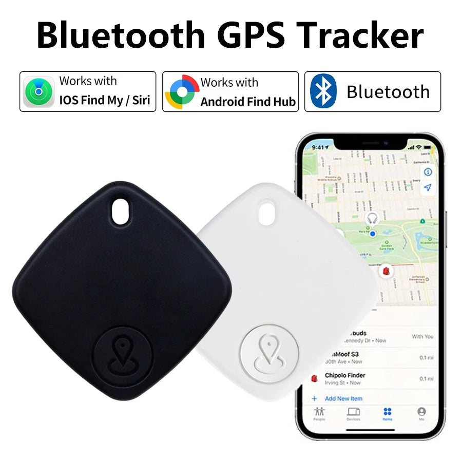 Mini Bluetooth GPS Pet Tracker with Anti-Loss Reminder - Cat & Dog Finder Compatible with iOS FindMy & Android