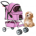 BestOffice Pet Stroller for Small Medium Dogs Cats, 4-Wheel Foldable Dog Stroller with Cup Holder, Lightweight Travel Carrier,