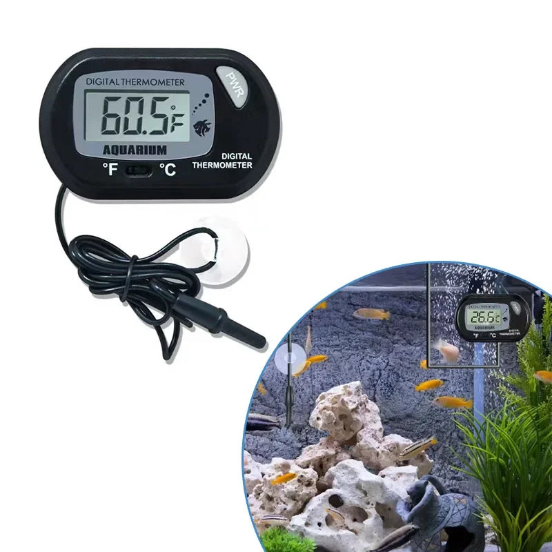 Thermometer Fish Tank Aquarium Electronic Digital Reptile Turtle Diving Pet Box Suction Cup Waterproof Electronic Thermometer