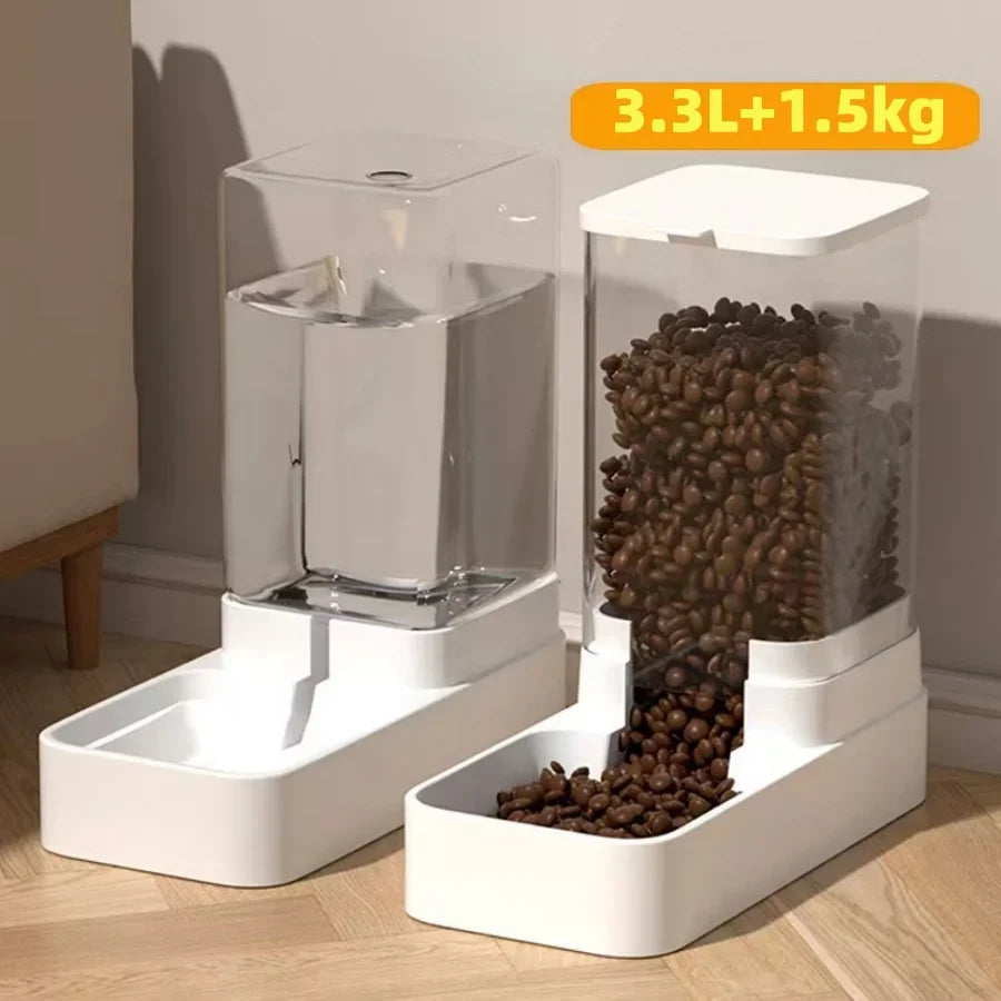 B1 Dog Automatic Feeder Transparent Automatic Gravity Cat Water Bowl High Capacity Food Storage  Container Cat And Dog