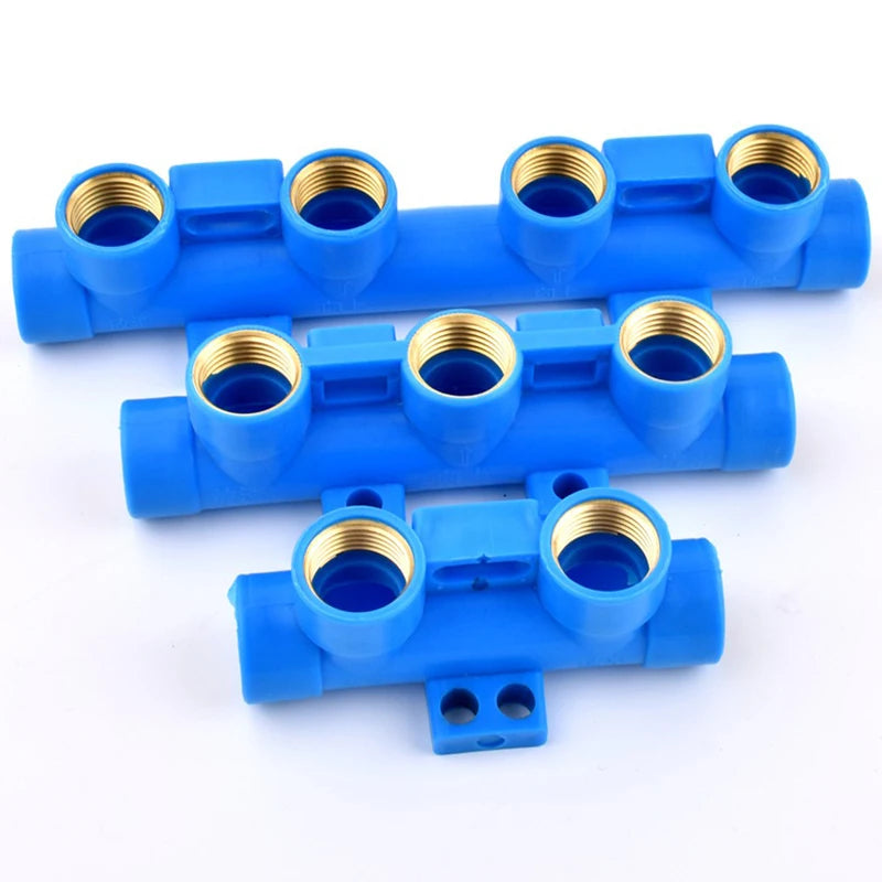 Water Pipe Splitter Distributor (4/5/6-Way, 1/2" Female Thread, Drain Switch for Tank & Sprinkler)