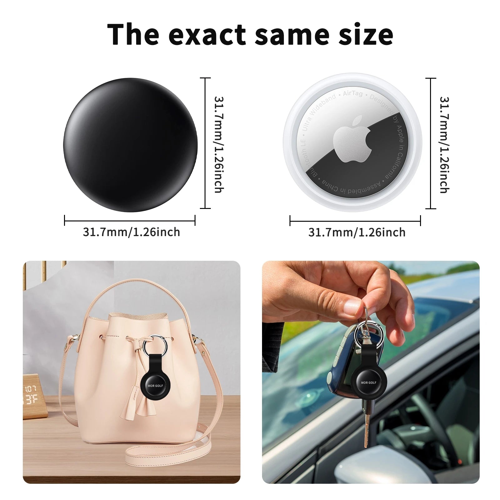 Waterproof Apple Find My Smart Tag Kit with Voice Locate for Keys, Bags & Toys (iOS/iPhone)