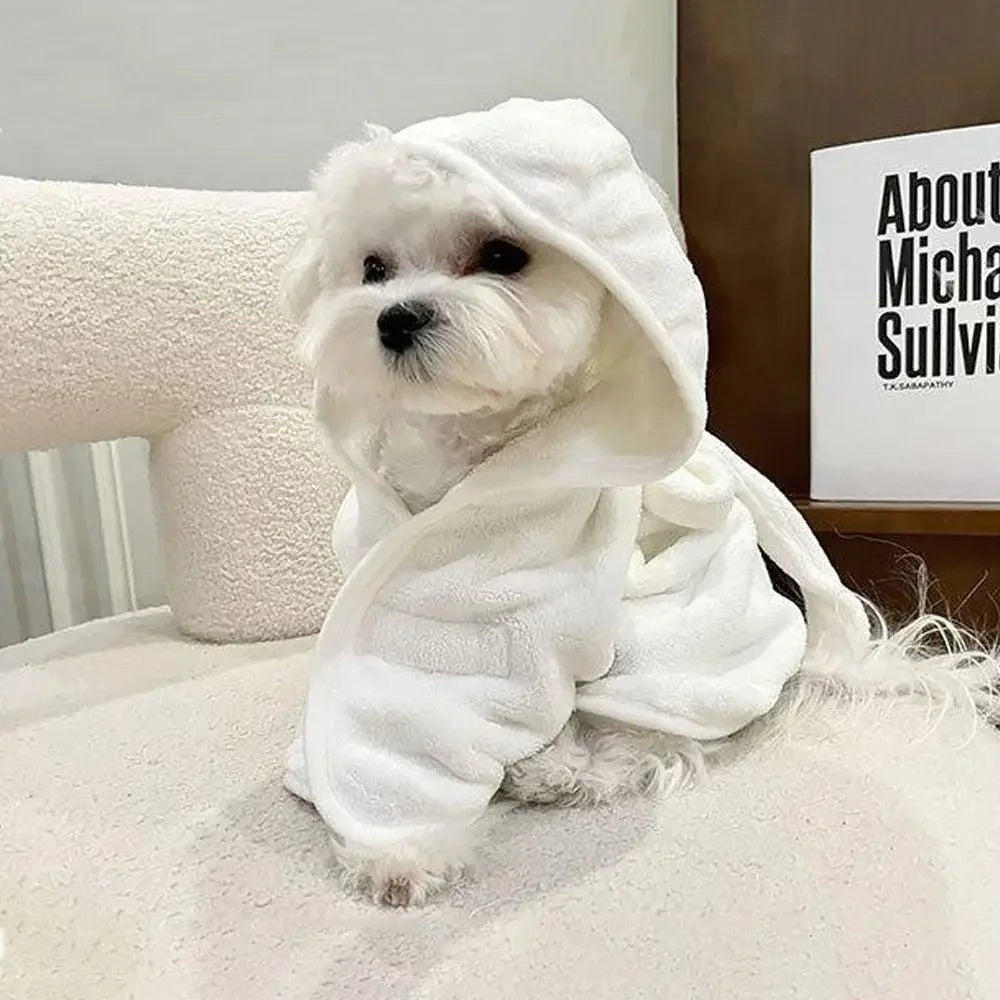 Multi Purpose Super Absorbent Pet Bathrobes Thickened Anti-Cold Dog Bath Robe Soft Quick Drying Hooded Bath Towel After-Swim