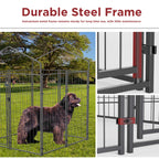 Heavy-Duty Outdoor Dog Kennel with Roof & Weatherproof Cover