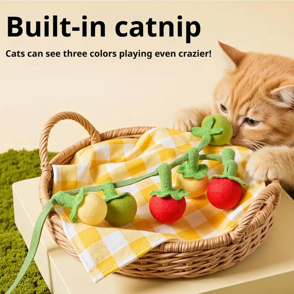Tomato Cat Teaser String Toy (3-Pack)