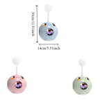 Auto-Rotating Spring Cat Teaser Ball with Feather & Bell — Tumbler Exercise Football Cat Toy