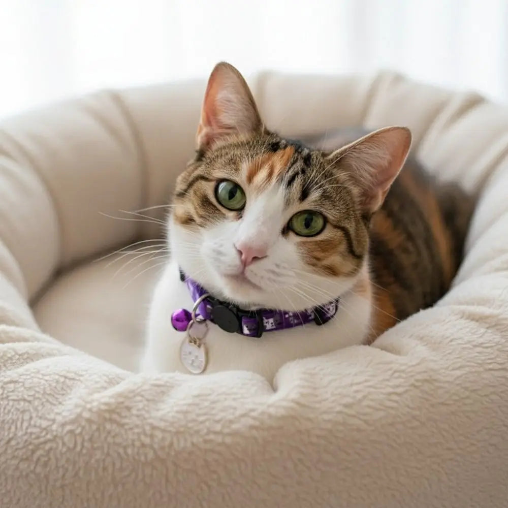 Adjustable Cat Collar with Quick-Release Safety Buckle — Cat Face Pendant & Bell Anti-Lost Necklace