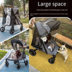 Foldable Medium To Large Pet Stroller with A Load-bearing Capacity of Up To 55kg Providing Ample Space for Elderly Dogs 2025 New