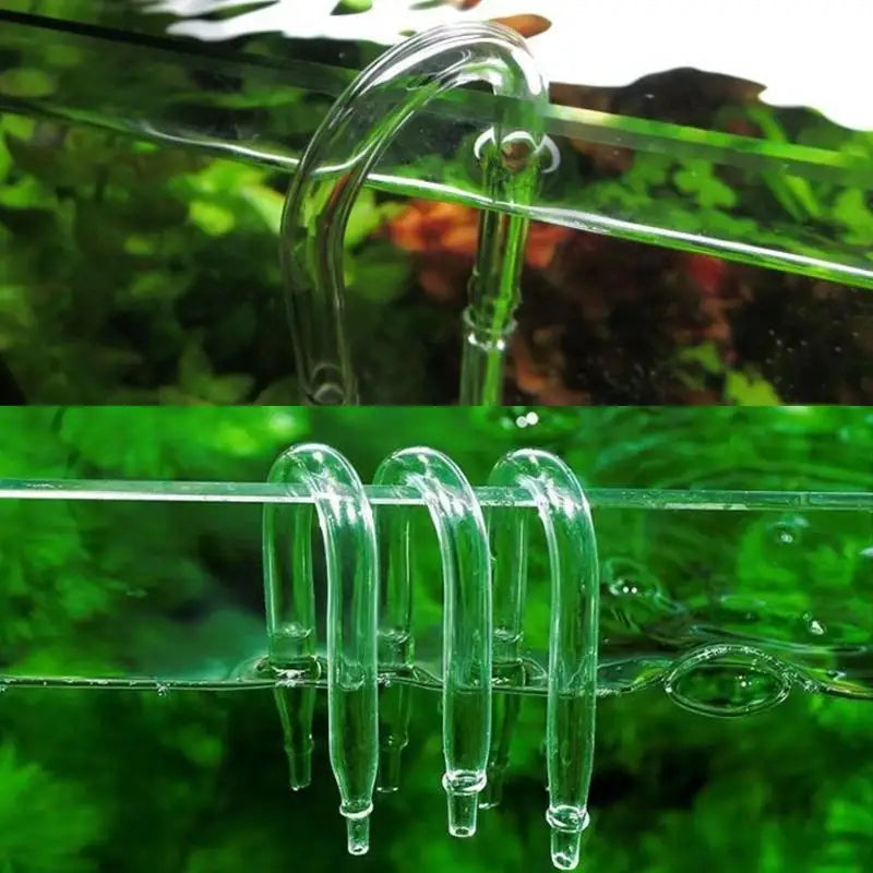 Aquarium U-Shaped Glass CO2 Tube Connector (Air Pipe Check Valve, CO2 Diffuser Accessory)