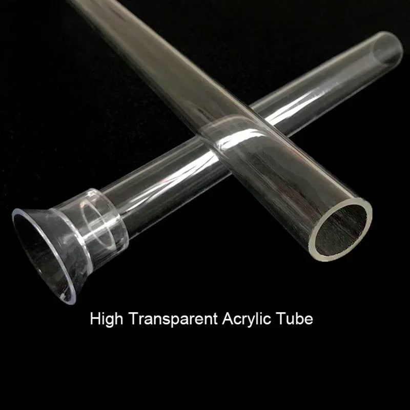 Acrylic Aquarium Shrimp Feeding Dish & Tube (Transparent, 20–30cm, Snail & Shrimp)