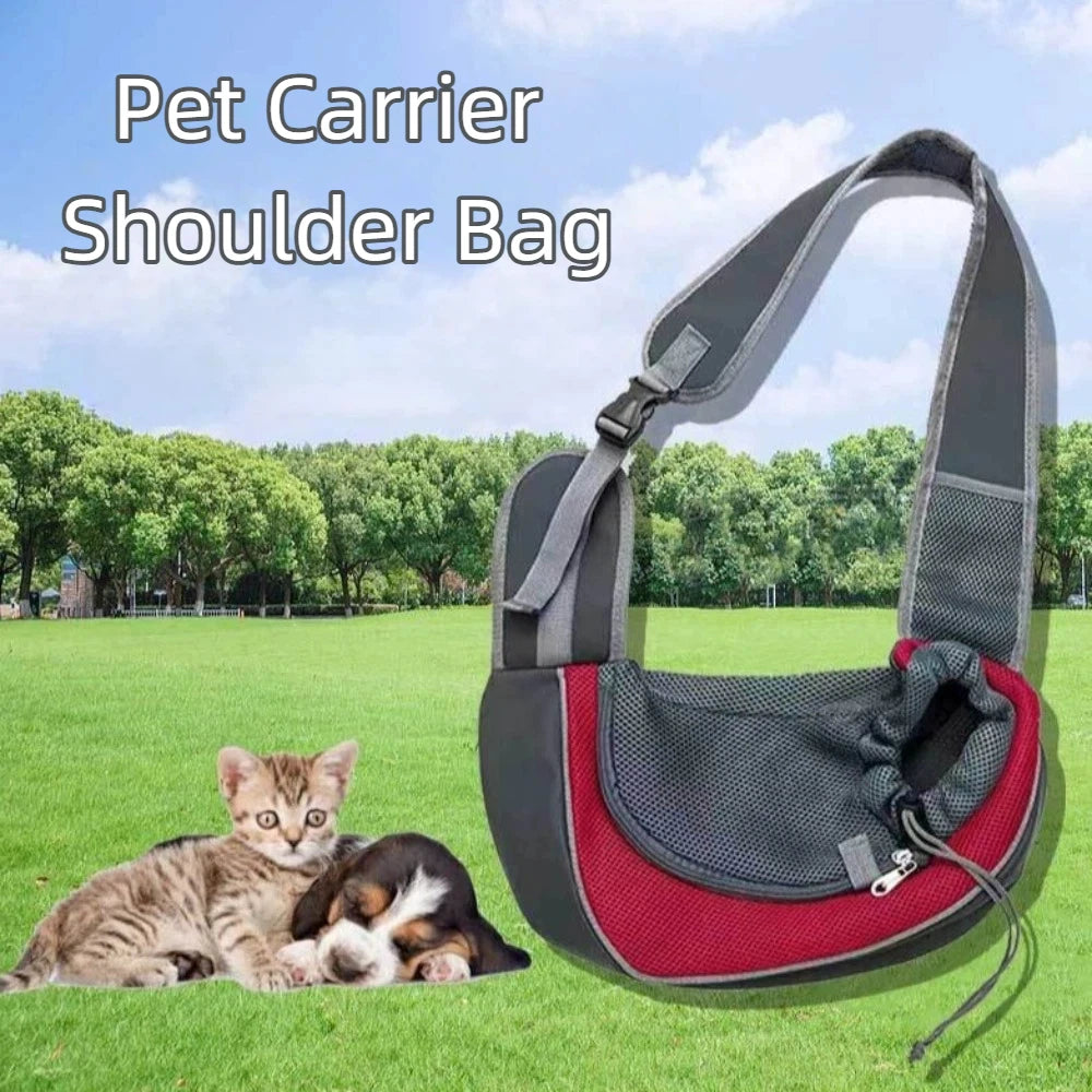 Hands-Free Puppy Carrier Backpack Breathable Oxford Cloth Cat Carrying Bags Crossbody Bag Multi-size Travel Shoulder Bag