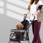 Lightweight Foldable Pet Stroller Four Wheel Teacup Poodle Cat Dog Outdoor Travel Cart Stroller for Dog Dog Trolley Dog Cart
