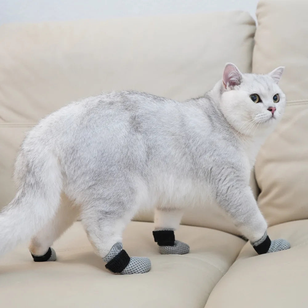 Soft Cat & Dog Paw Cover Booties — Anti-Scratch Protective Shoe Covers for Grooming, Injections & Baths