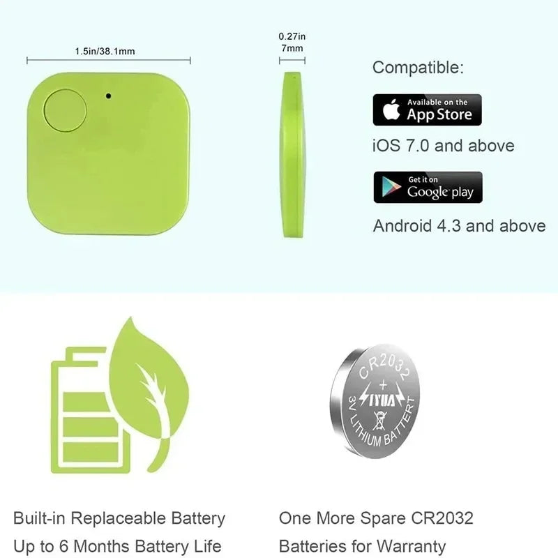 Mini Bluetooth Pet Tracker with Built-In Speaker - AirTag-Style Anti-Loss Finder for Dogs & Cats (iOS & Android)