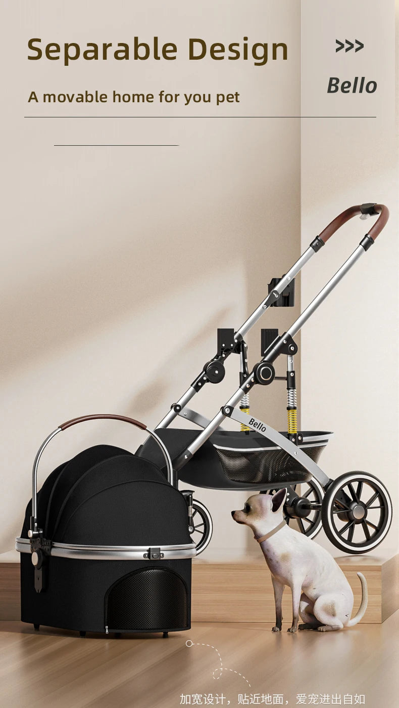 STLFSmall Foldable Pet Stroller with 4 Wheels Travel Carrier for Dogs Cats Aluminum Fabric Material for Car Rides Outdoor Ventur