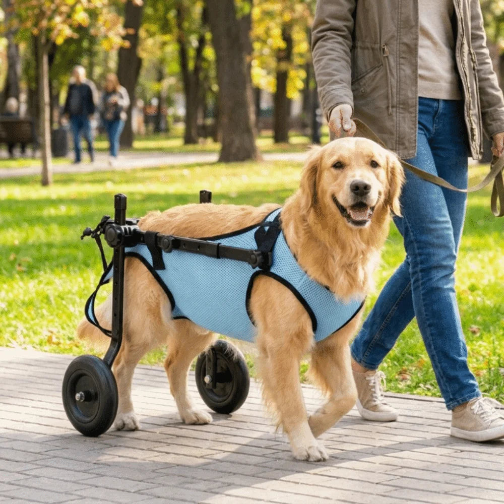 Adjustable Dog Wheelchair (Hind Leg Support, Breathable, Rehabilitation)