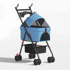 Pet Cart, Cat and Dog Cart, Small, Lightweight, Foldable Teddy, Outdoor Cart, Detachable for Going Out