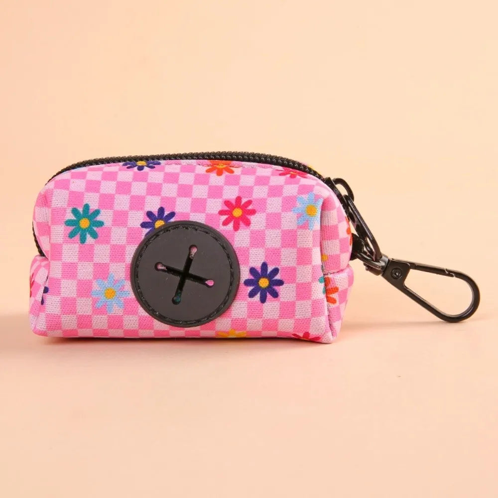 New Cute Fruit Pattern Dog Poo Bag Holder with Buckle Waterproof Waste Bag Holder Zipper Poo Bag Dispenser for Dog Leash