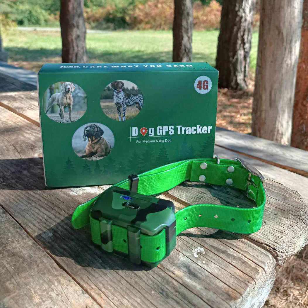 ICAR IK122M 4G IP68 Waterproof GPS Hunting Dog Collar Tracker - 2,000mAh Real-Time Locator