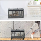 Large Rolling Pet Carrier with Wheels (up to 30lbs, Breathable, Collapsible)