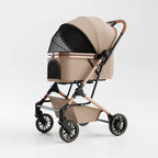 Large Space Shockproof Breathable Pet Stroller Lightweight One Click Folding Travel Cart For Small Medium Dogs Cats Outdoor Trip