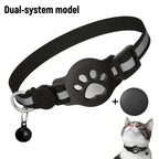 Reflective Breakaway Cat Collar with AirTag Holder & Bell - Waterproof Adjustable Anti-Loss GPS Pet Collar