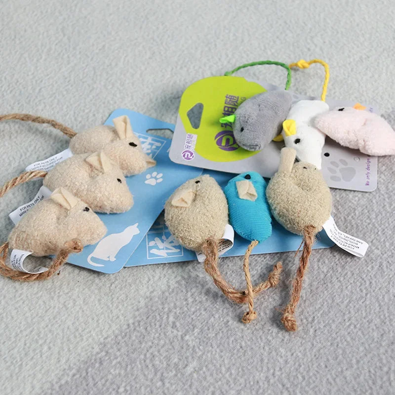 Soft Fleece Simulation Mouse Catnip Toy — Teeth Cleaning Interactive Play Toy for Cats & Kittens