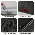 1/2/4pcs Quick Drying Dog and Cat Towels Soft Fiber Towels Bath Towel Pet Bathrobe Covenient  Cleaning Towel Pet Supplies