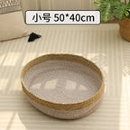 Portable Rattan & Seagrass Cat Bed Nest (All-Season)