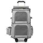 Pet Trolley Case Double Layer Large Capacity Breathable Cat Dog Carrier Stroller for Outdoor Travel Two Pet Portable Carrying