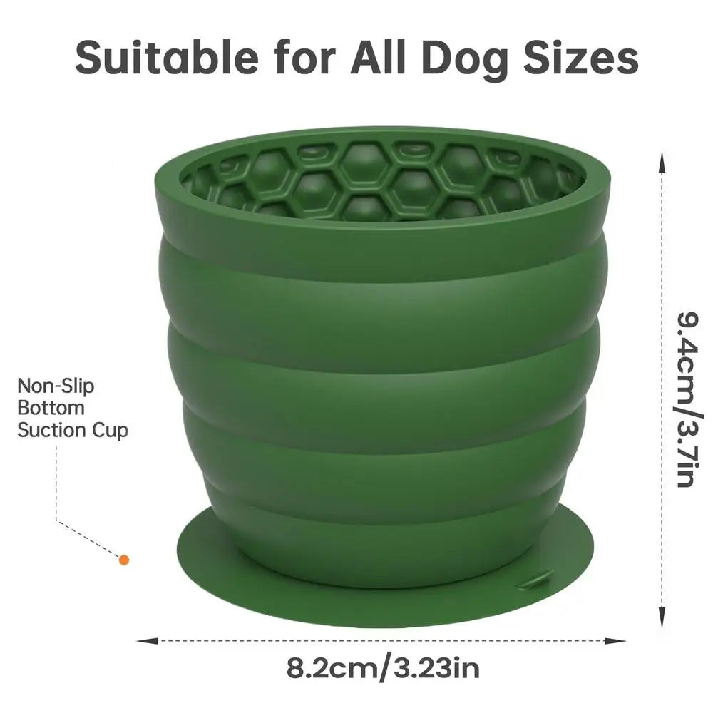 Silicone Pet Slow Feeder Bowl (Anti-Slip, Dishwasher Safe)