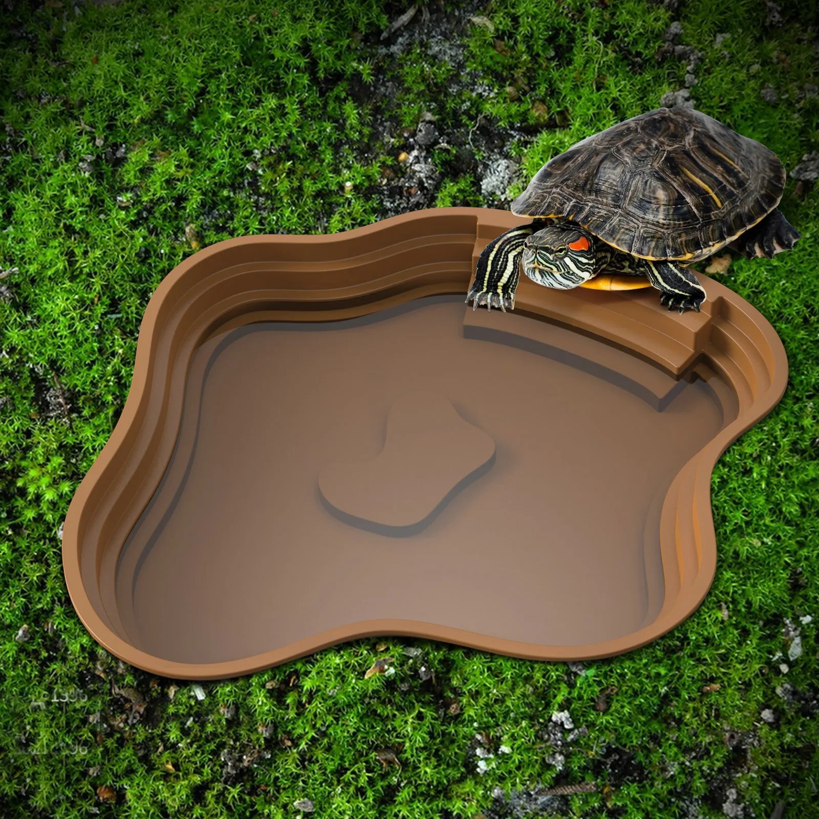 Turtle Bathing Basin, Frog Bathing Basin, Can Also Be Used as Food Bowl and Water Basin, Suitable for Reptiles and Amphibians