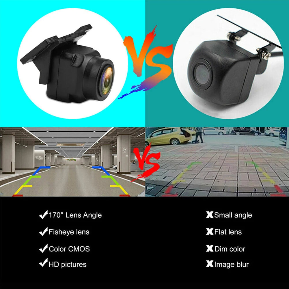 720P AHD Vehicle Backup Camera with 170° Wide-Angle Lens & Night Vision - CVBS HD Color Reversing Camera